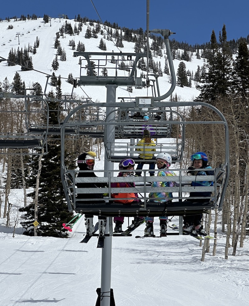 Kids on a chairlist at Jackson Hole
